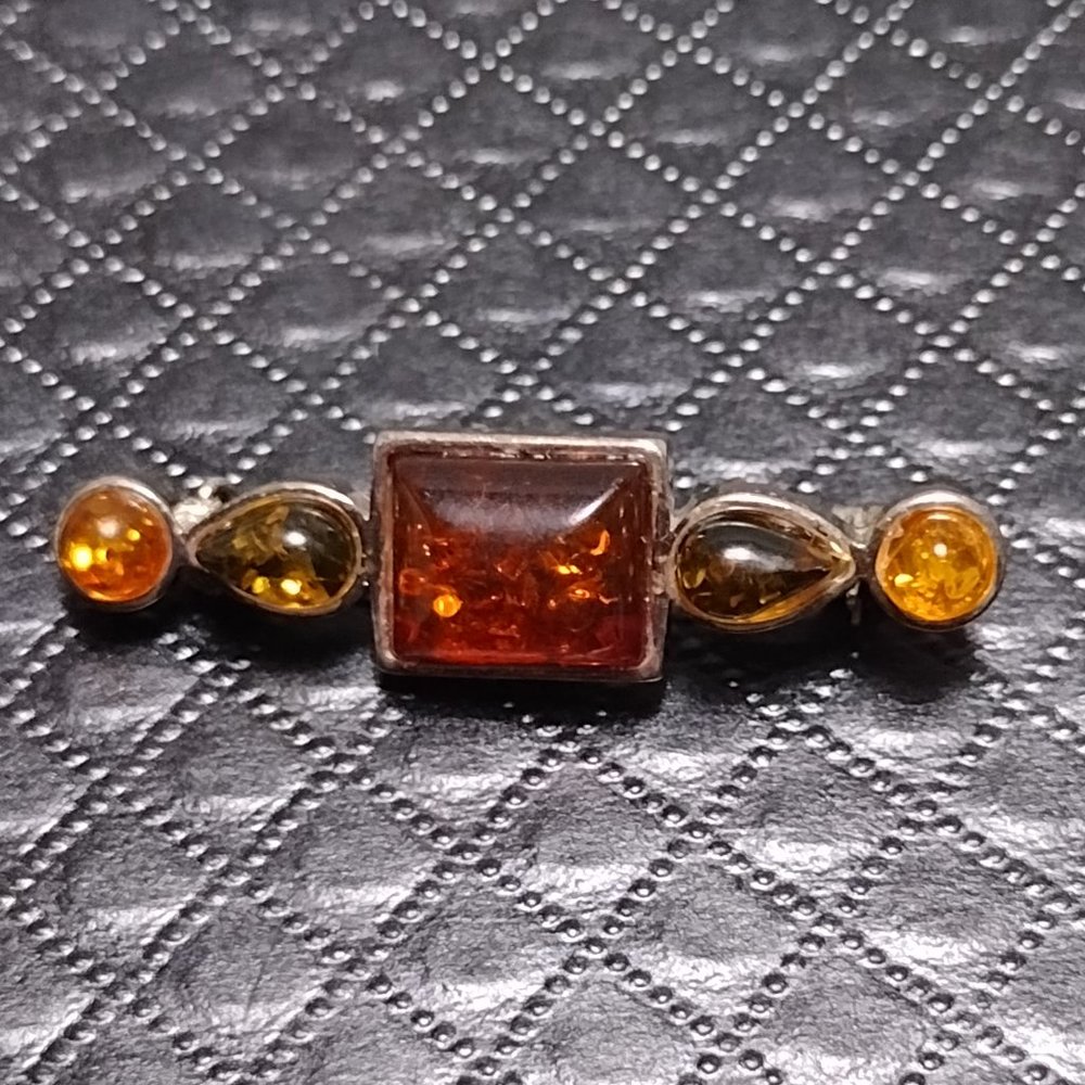Citrine, Peridot  & Amber Lapel pin